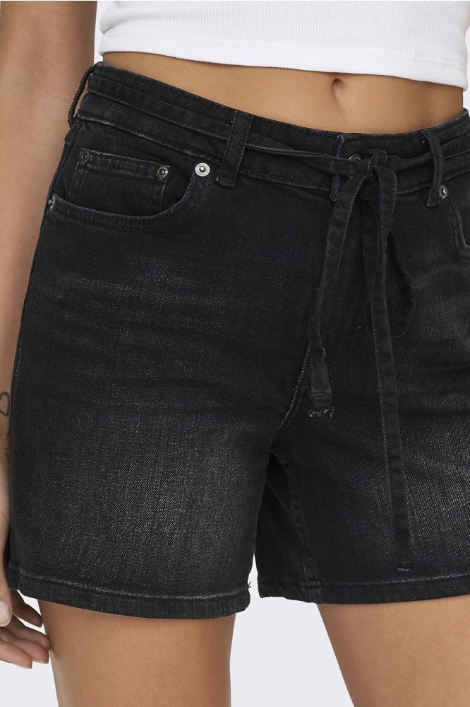 ONLGIANNA MW BELTED SHORTS AZG DNM 15340706 WASHED BLACK